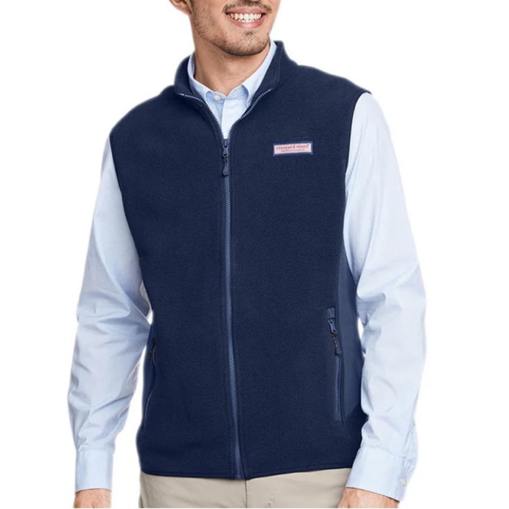 Vineyard Vibes Men's Vineyard Navy Harbor Fleece Vest
